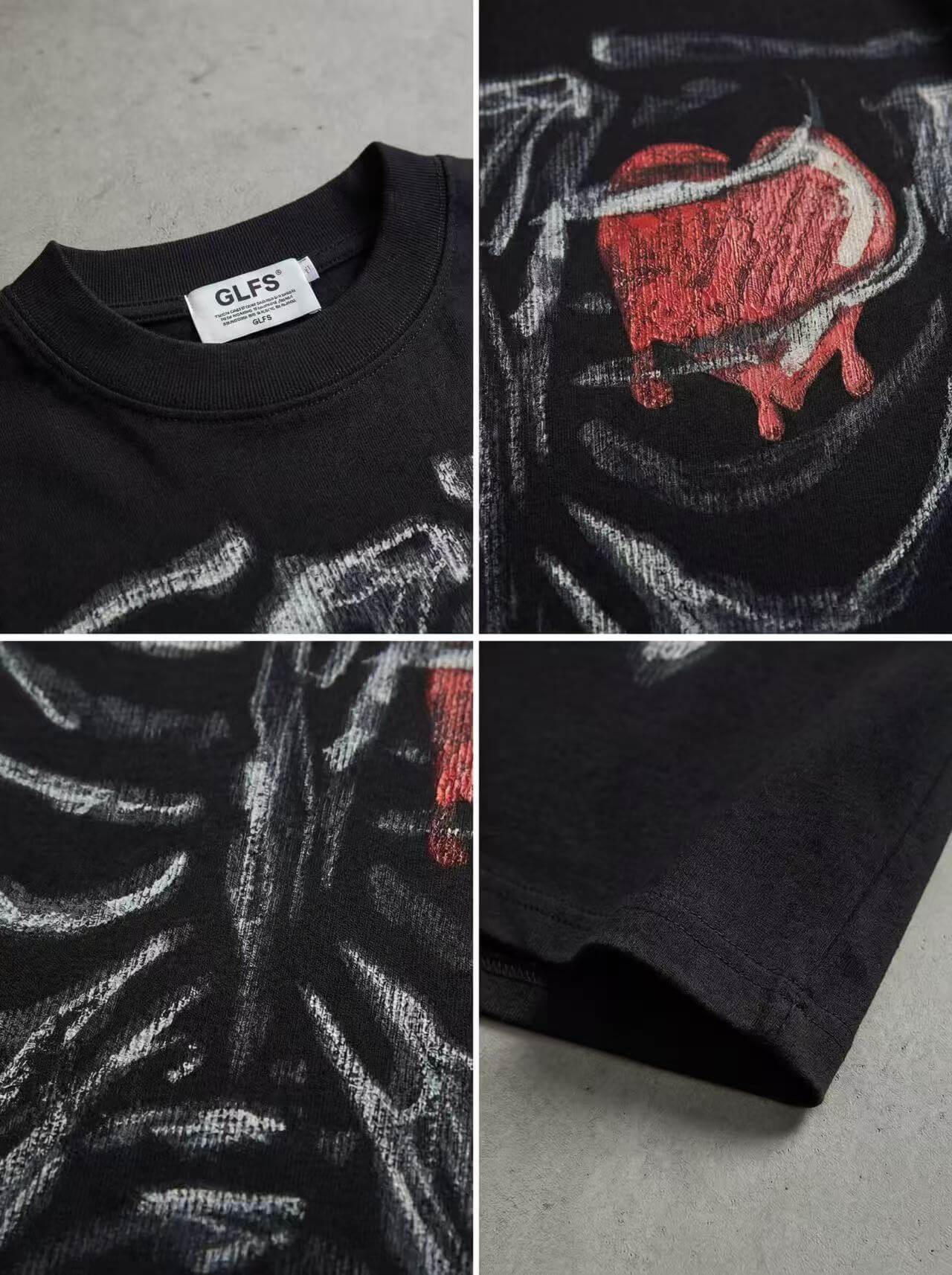 SKELETAL MELTED HEART T-SHIRT