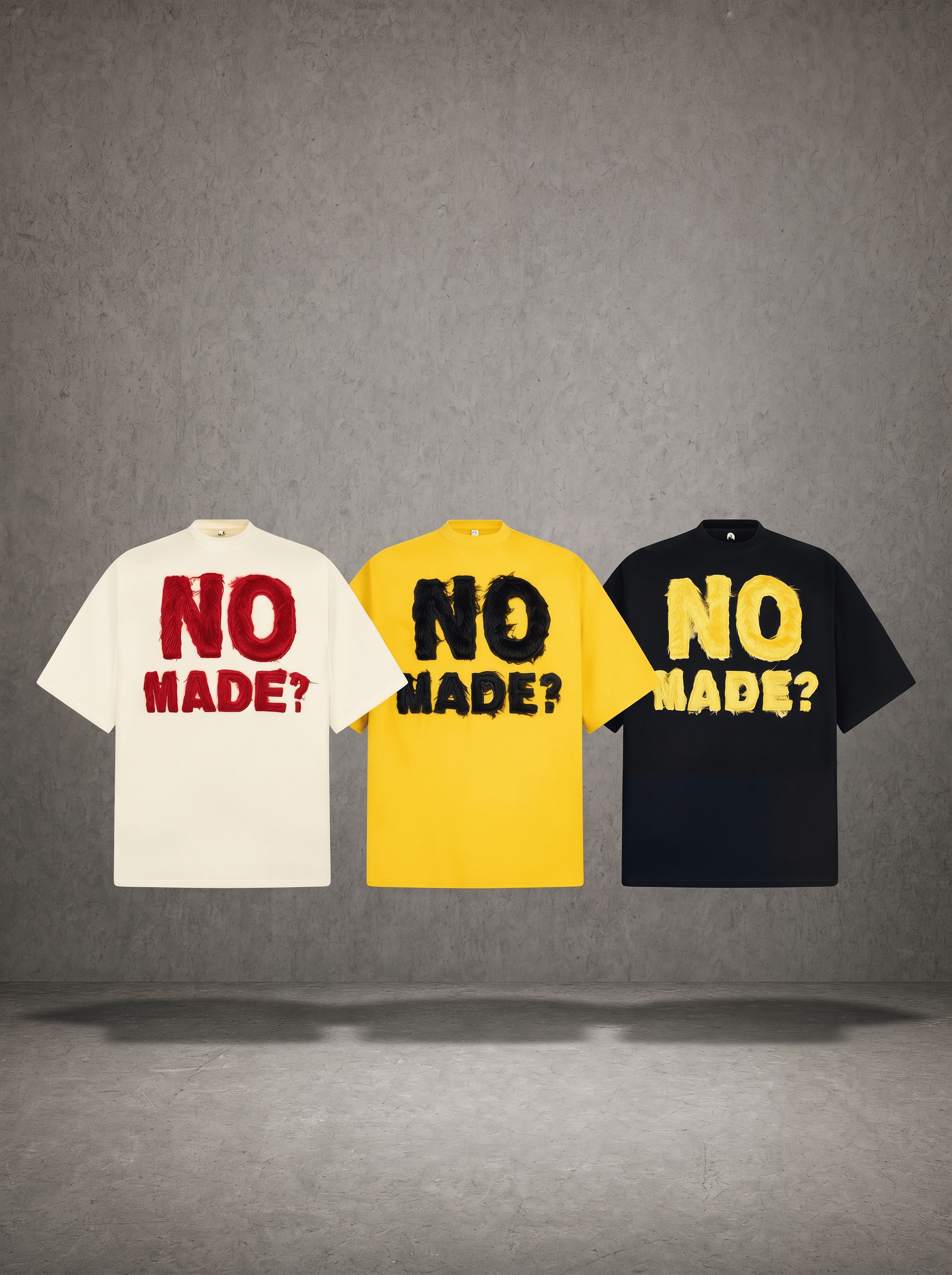 TEXTURED LETTER OVERSIZED T-SHIRT
