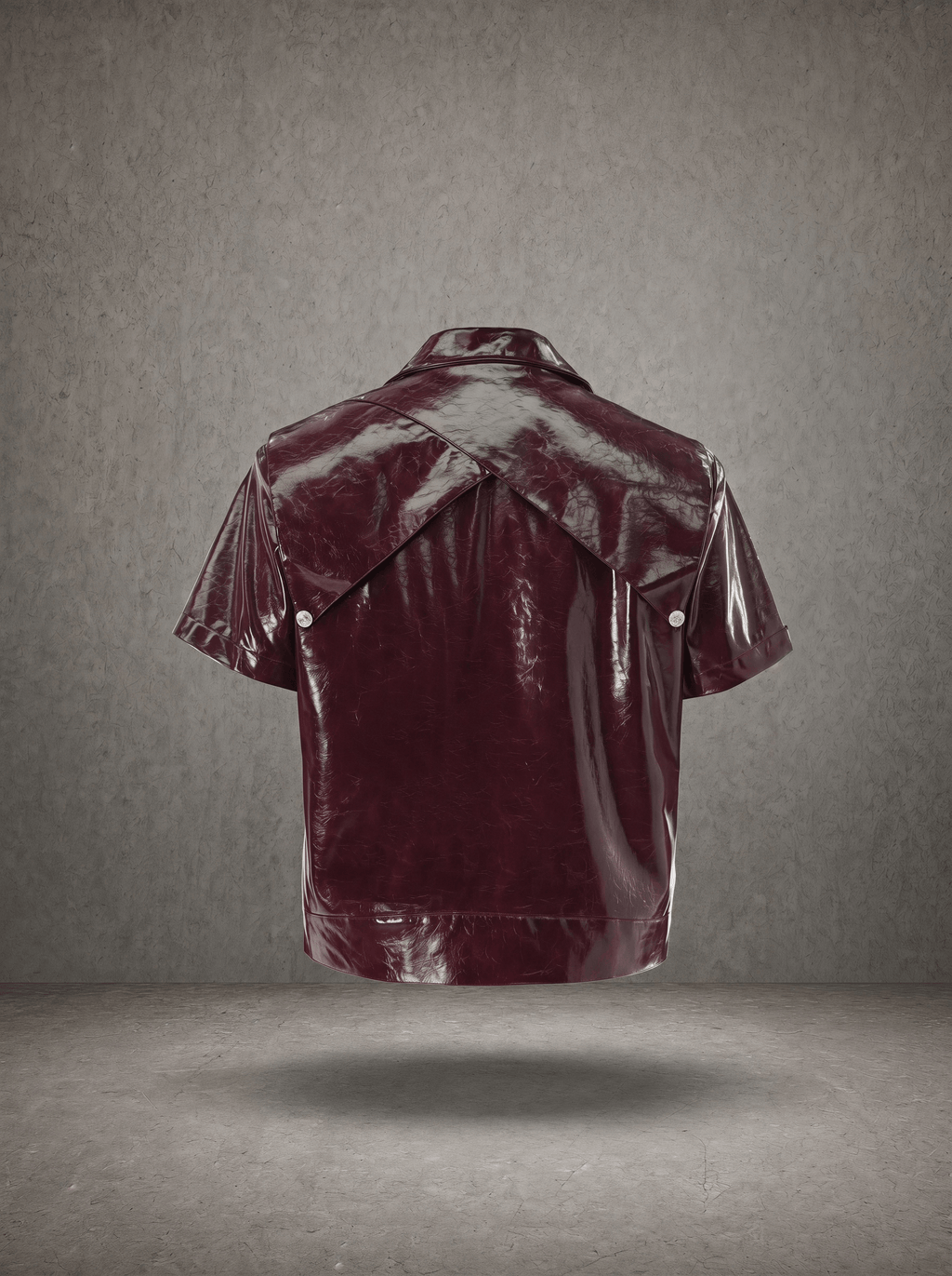 CRACKLED PATENT MOTO CROP TOP