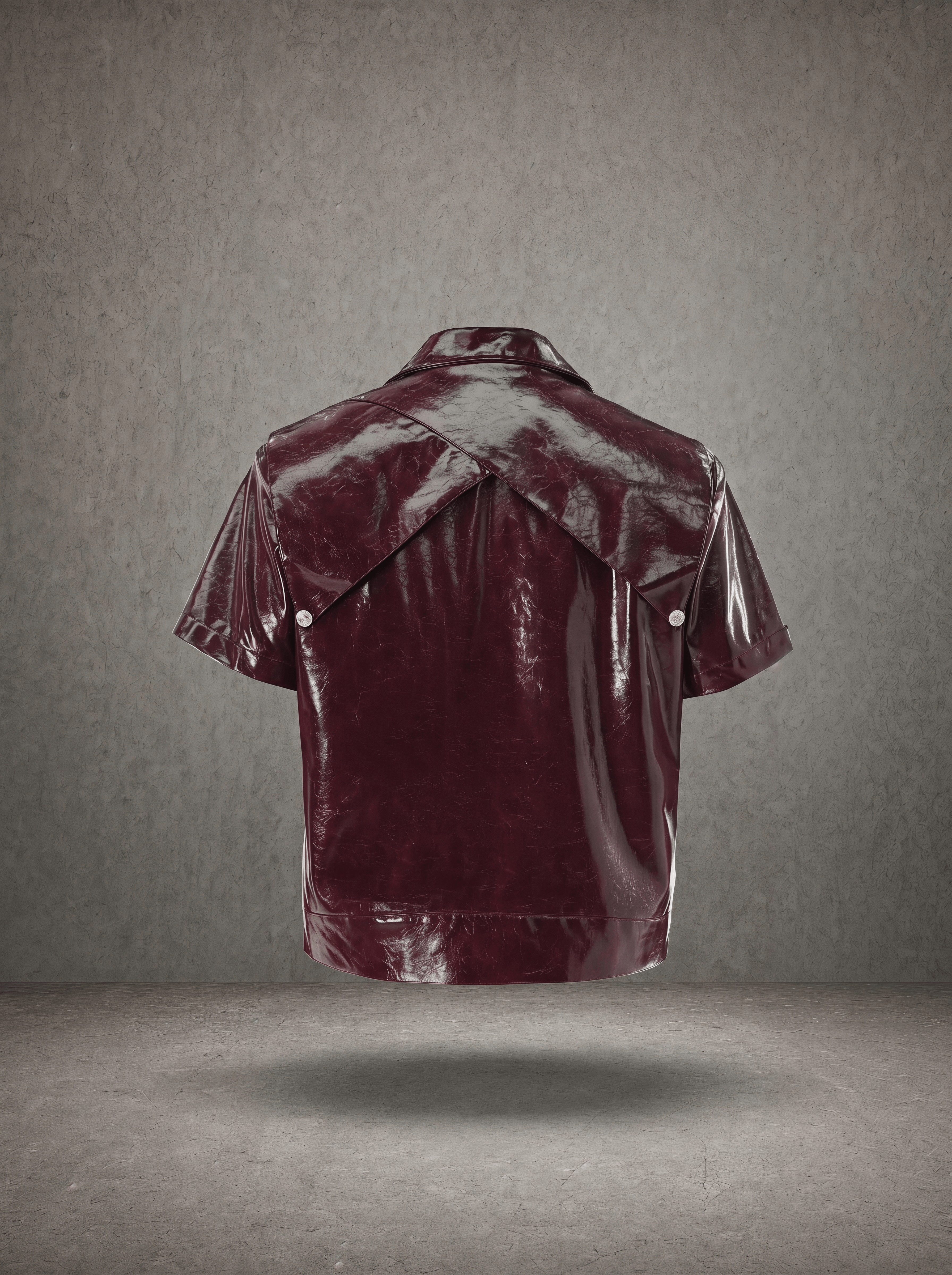 CRACKLED PATENT MOTO CROP TOP